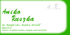 aniko ruszka business card